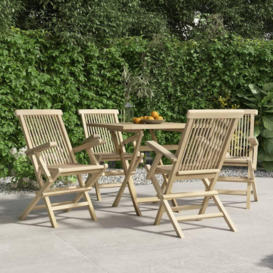 Folding Garden Chairs 4 pcs Grey 56x61x89 cm Solid Wood Teak - thumbnail 1