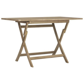 Folding Garden Table Grey 120x70x75 cm Solid Wood Teak - thumbnail 3