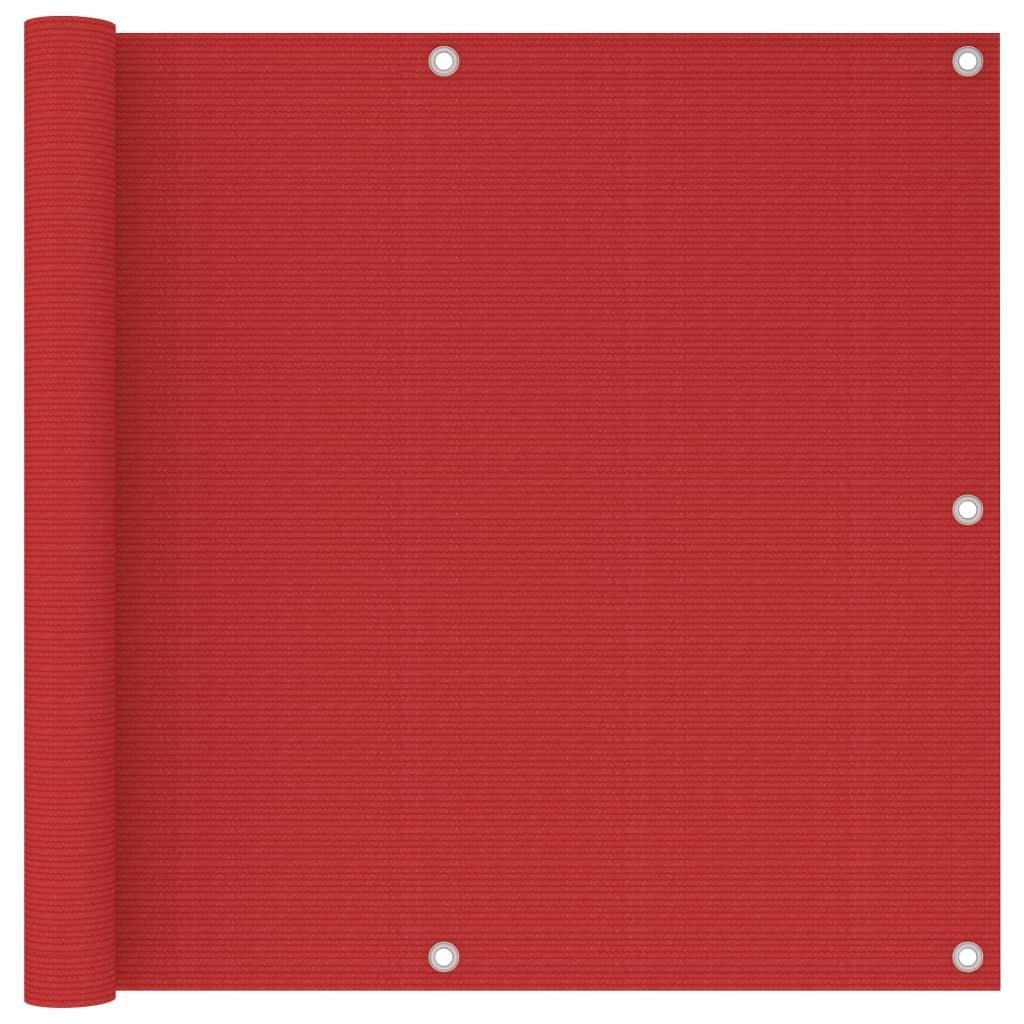Balcony Screen Red 90x600 cm HDPE - image 1