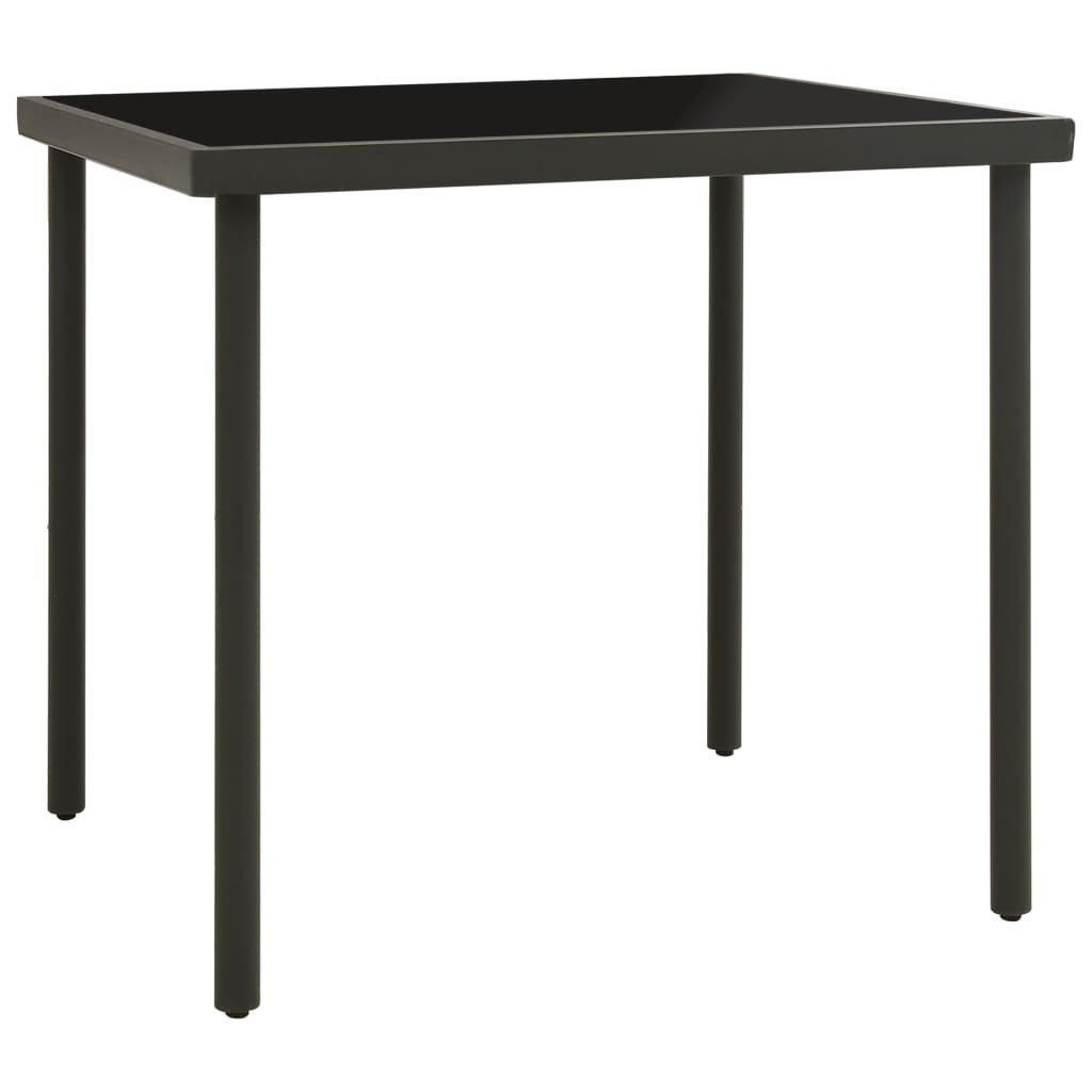 Outdoor Dining Table Anthracite 80x80x72 cm Glass and Steel - image 1