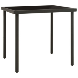 Outdoor Dining Table Anthracite 80x80x72 cm Glass and Steel - thumbnail 2