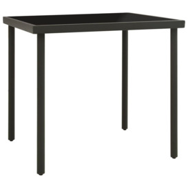 Outdoor Dining Table Anthracite 80x80x72 cm Glass and Steel - thumbnail 1