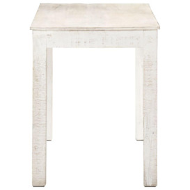 Dining Table White 120x60x76 cm Solid Mango Wood - thumbnail 3