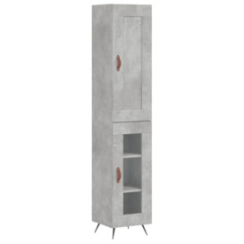 Highboard Concrete Grey 34.5x34x180 cm Engineered Wood - thumbnail 2