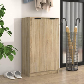Shoe Cabinet Sonoma Oak 59x35x100 cm Engineered Wood