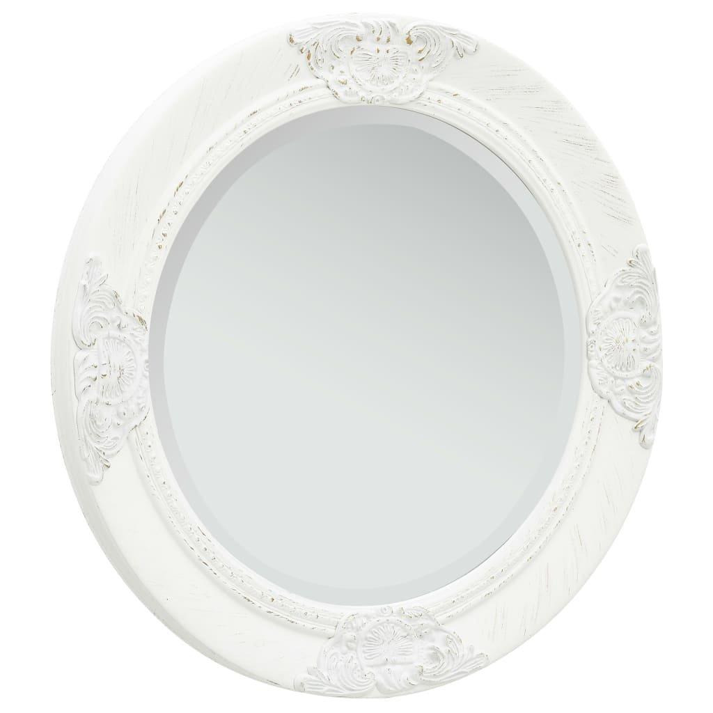Wall Mirror Baroque Style 50 cm White - image 1