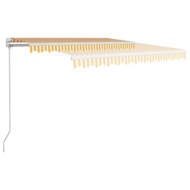Manual Retractable Awning 300x250 cm Yellow and White - thumbnail 3
