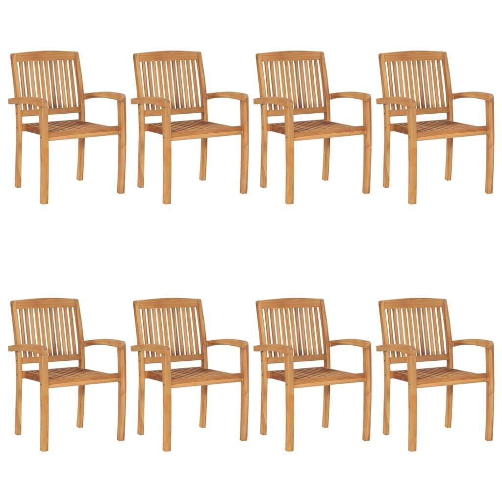 Stacking Garden Chairs 8 pcs Solid Teak Wood - image 1