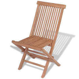 Folding Garden Chairs 4 pcs Solid Teak Wood - thumbnail 3