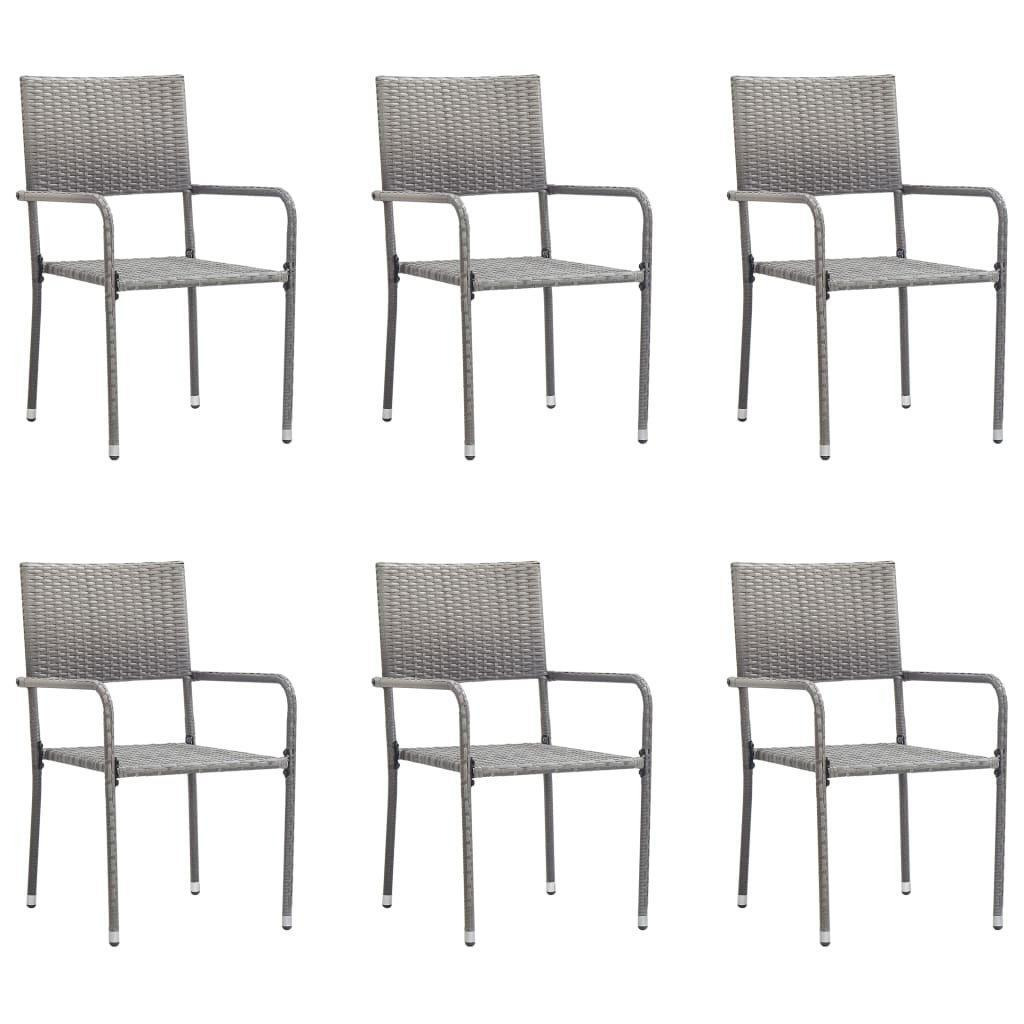 Outdoor Dining Chairs 6 pcs Poly Rattan Anthracite - image 1