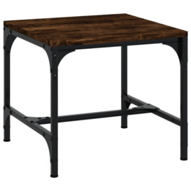 Side Table Smoked Oak 40x40x35 cm Engineered Wood - thumbnail 2