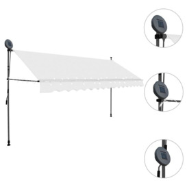 Manual Retractable Awning with LED 400 cm Cream - thumbnail 3