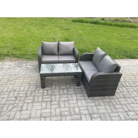 Outdoor Garden Furniture Sets Wicker Rattan Furniture Sofa Sets with Rectangular Coffee Table