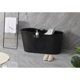 Bathtub Freestanding Bath for Hot Bath and Ice Bath for Small Bathroom Black