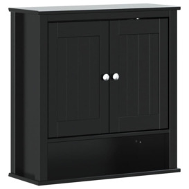 Bathroom Wall Cabinet BERG Black 69.5x27x71.5 cm Solid Wood - thumbnail 2