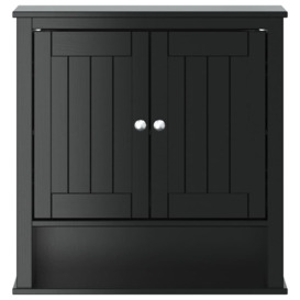 Bathroom Wall Cabinet BERG Black 69.5x27x71.5 cm Solid Wood - thumbnail 3