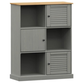 Bookcase VIGO Grey 90x35x114.5 cm Solid Wood Pine - thumbnail 2