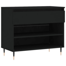 Shoe Cabinet Black 70x36x60 cm Engineered Wood - thumbnail 2