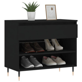 Shoe Cabinet Black 70x36x60 cm Engineered Wood - thumbnail 3