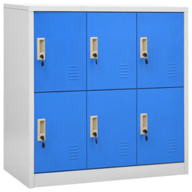 Locker Cabinets 2 pcs Light Grey and Blue 90x45x92.5 cm Steel - thumbnail 2
