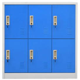 Locker Cabinets 2 pcs Light Grey and Blue 90x45x92.5 cm Steel - thumbnail 3