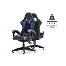 Gaming Chair Office Chair with Lumbar Support Flip Up Arms Headrest Swivel Rolling Adjustable PU Leather Racing Computer Chair