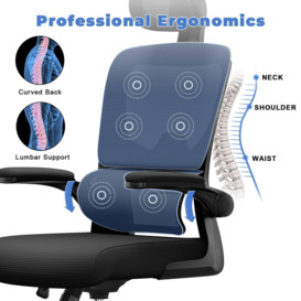 Large Ergonomic Desk Chairs,High Back Computer Chair with Lumbar Support, Breathable Mesh, Adjustable Headrest and Armrests - thumbnail 2