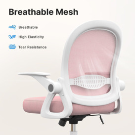 Mid-Back Mesh Chair Ergonomic Desk Chair with Flip-up Armrests and Lumbar Support - thumbnail 2