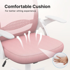 Mid-Back Mesh Chair Ergonomic Desk Chair with Flip-up Armrests and Lumbar Support - thumbnail 3
