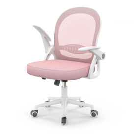 Mid-Back Mesh Chair Ergonomic Desk Chair with Flip-up Armrests and Lumbar Support - thumbnail 1