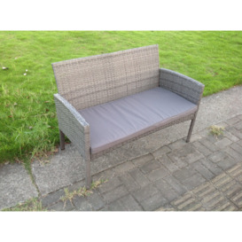 2 Seater Rattan Love Sofa Seat Double Chair Outdoor Garden Furniture With Cushion - thumbnail 2