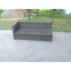3 Seater Single Arm Rest Rattan Sofa Patio Outdoor Garden Furniture With Seat And Back Cushion Left Side - thumbnail 3
