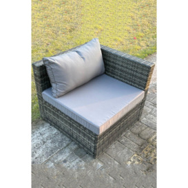 Outdoor Rattan Single Arm Corner Sofa Chair Garden Furniture With Seat Cushion - thumbnail 3