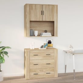 Wall Cabinet Sonoma Oak 80x33x80 cm Engineered Wood - thumbnail 1