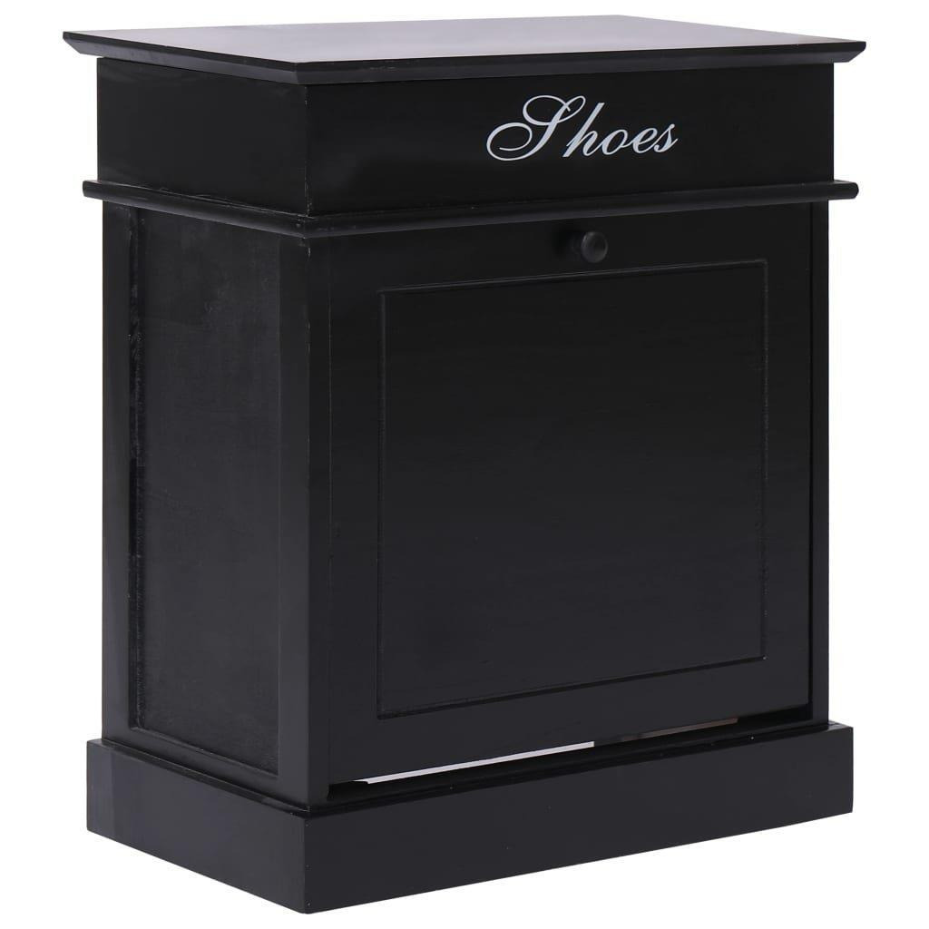 Shoe Cabinet Black 50x28x58 cm Paulownia Wood - image 1