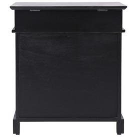 Shoe Cabinet Black 50x28x58 cm Paulownia Wood - thumbnail 3