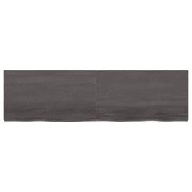 Wall Shelf Dark Grey 180x50x(2-6) cm Treated Solid Wood Oak - thumbnail 2