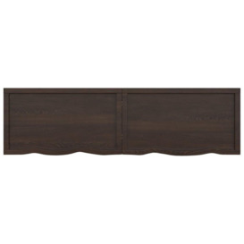 Wall Shelf Dark Grey 180x50x(2-6) cm Treated Solid Wood Oak - thumbnail 3