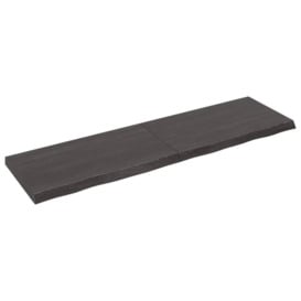 Wall Shelf Dark Grey 180x50x(2-6) cm Treated Solid Wood Oak - thumbnail 1