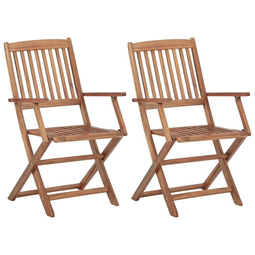 Folding Outdoor Chairs 2 pcs Solid Acacia Wood - image 1