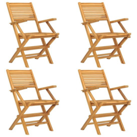 Folding Garden Chairs 4 pcs 55x62x90 cm Solid Wood Teak - thumbnail 2