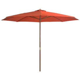 Outdoor Parasol with Wooden Pole 350 cm Terracotta - thumbnail 1