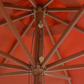 Outdoor Parasol with Wooden Pole 350 cm Terracotta - thumbnail 3