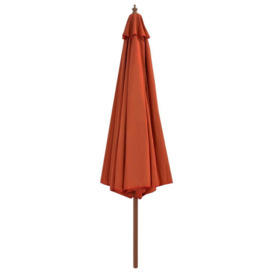 Outdoor Parasol with Wooden Pole 350 cm Terracotta - thumbnail 2
