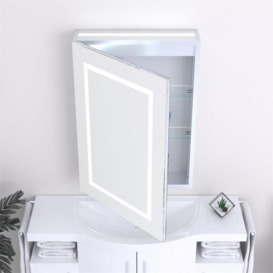 70cm Tall LED (Rectangle) Bathroom  Mirror Cabinet - thumbnail 1