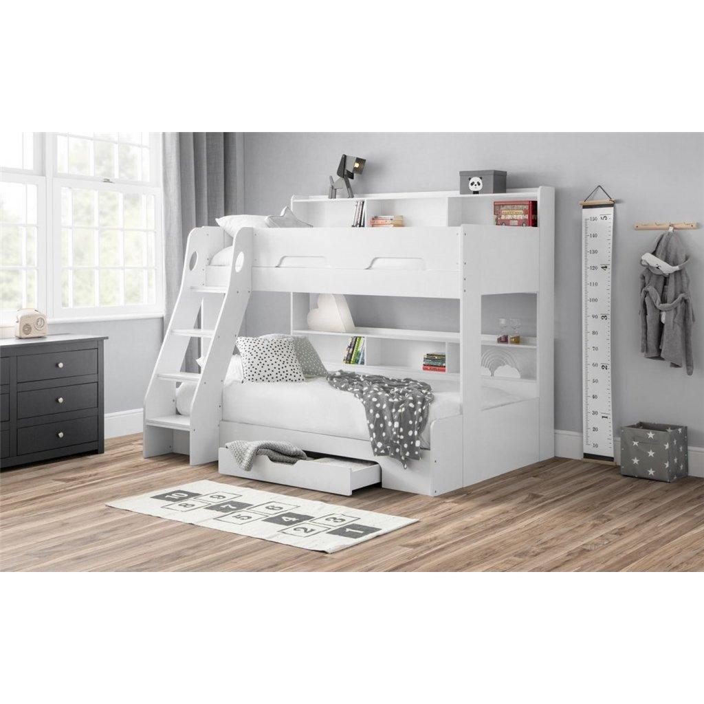 Pure White Triple Sleeper Book Case Bunk Bed - image 1