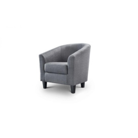 Tub Chair in Slate Grey Linen - thumbnail 1