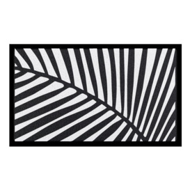 Black and White Palm Indoor & Outdoor Doormat - 70x40cm - thumbnail 2