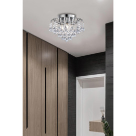 Thorpe 5 Light Acrylic Beaded Flush Mount Chrome Ceiling Light