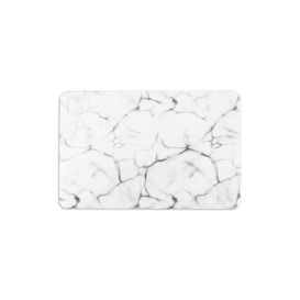 Marble Pattern White Stone Non Slip Bath Mat